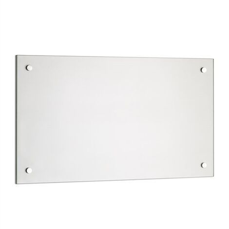 Mucola – Miroir de protection mural en verre trempé 80x55 cm – Résistant aux chocs et à la chaleur – Facile à nettoyer – Kit de fixation inclus