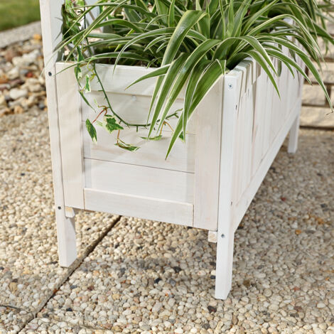 boîte à fleurs en bois treillis de fleurs treillis de fleurs grimpant pot d'aide pot de fleurs treillis de roses - blanc