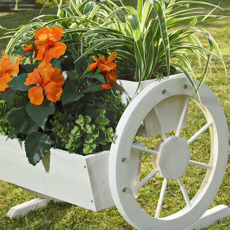 Jardinière Bac a Fleur 1m Blanc sur Roulettes