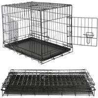 Mucola – Cage pour chien métallique pliable 58x63,5x91cm – 2 portes avec verrous – Bac amovible pour nettoyage facile – Poignée de transport