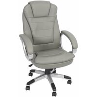 Mucola – Fauteuil de bureau ergonomique gris – Dossier réglable avec appui-tête – Hauteur 105-115 cm – Capacité 120 kg – Similicuir facile à entretenir