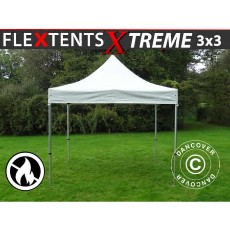 Tente pliante Chapiteau pliable Tonnelle pliante Barnum pliant FleXtents  Xtreme 50 4x8m Blanc, Ignifugé