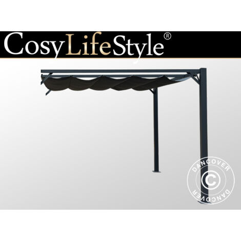 Extension pour pergola Santa Cruz, 3x3m, Gris Foncé (1/5)