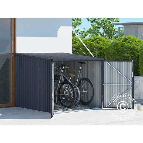 Abri de Vélos Extérieur Abri de Garage Portable pour Vélos avec Porte à  Fermeture Éclair Enroulable Bache Motos pour Terrasse Jardin Cour Gris  Foncé - Costway