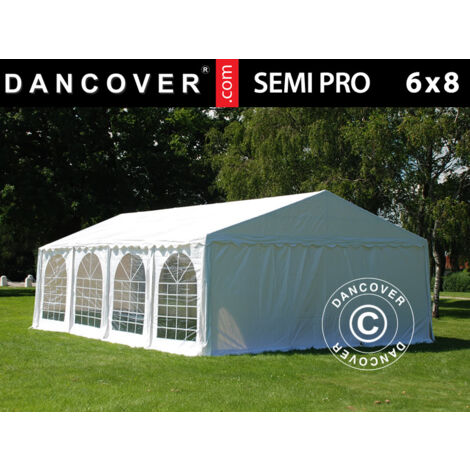 Tente de réception SEMI PRO Plus 6x8m PVC 900, Blanc (1/5)
