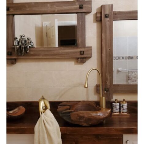 Rustic Sink Basin Vintage Industrial Vanity Unit Single Solid Teak Wood ...