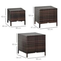 Wicker Coffee Tables Rattan Garden Furniture Set 3 Patio Side End Bistro Table