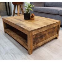 Industrial style coffee table store with storage