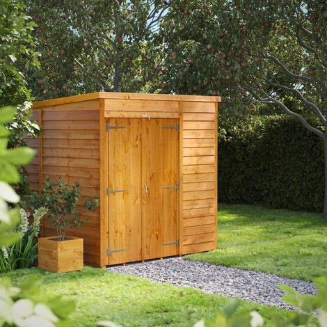 6x6 Power Overlap Windowless Apex Double Door Garden Shed