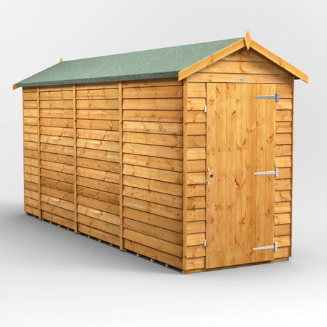 14x4 Power Overlap Windowless Apex Garden Shed