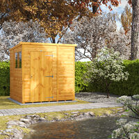 6x6 Power Pent Garden Shed - Brown