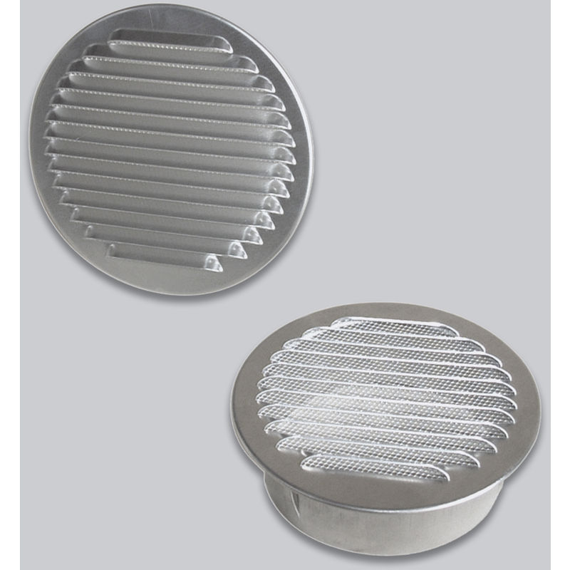Grille d'aération ronde à persienne en aluminium blanc diamètre 120 mm  AUTOGYRE, 1461198, Chauffage Climatisation et VMC