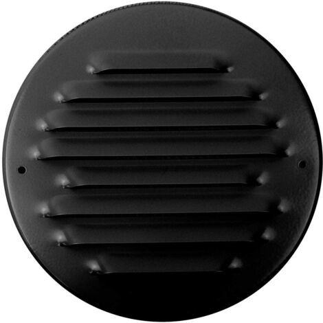 Grille ronde de ventilation en aluminium - Noire  160 mm (1/2)