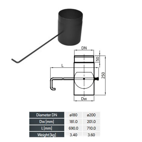 Danskfyre Régulateur D'air à La Main Froide Compatible Avec Les Cheminées Spartherm, Tous Les Modèles Linéaires, Poignée De 13 Mm De Largeur De Clé