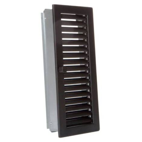 Grille d'air chaud en acier galvanisé  Noir - 15 x 35 cm