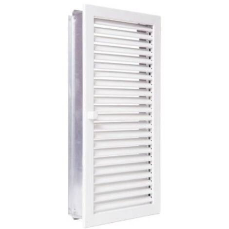 Grille d'air chaud en acier galvanisé Blanc - 15 x 35 cm