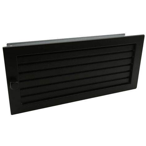 Grille d'air chaud en acier galvanisé  Noir - 45 x 15 cm