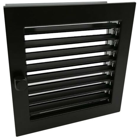 Grille d'air chaud en acier galvanisé  Noir - 23 x 23 cm