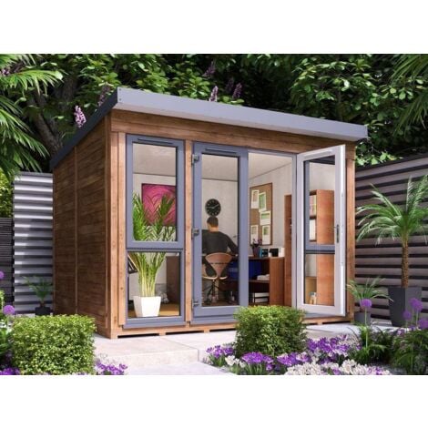 Garden Office Titania 3.5m x 2.5m - Insulated Studio Pod Home Office Study Room Double Glazing Toughened Glass