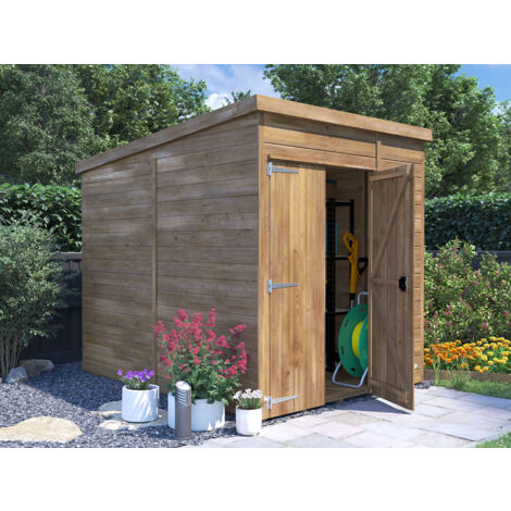 Dunster House Bike Shed 1.8m x 2.4m Storage Garden Building Wooden ...