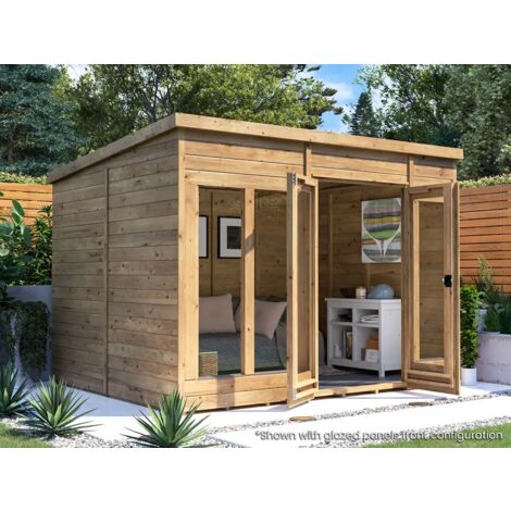 Dunster House Summerhouse 3m x 2.4m Modular Pent Fully Pressure Treated Timber RagePanda