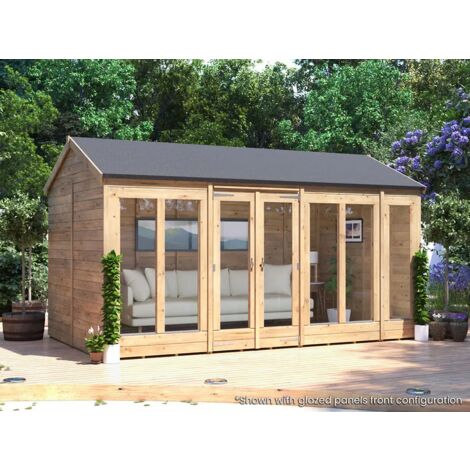 Dunster House Summerhouse 4m x 2.4m Modular Reverse Apex Fully Pressure Treated Timber RagePanda