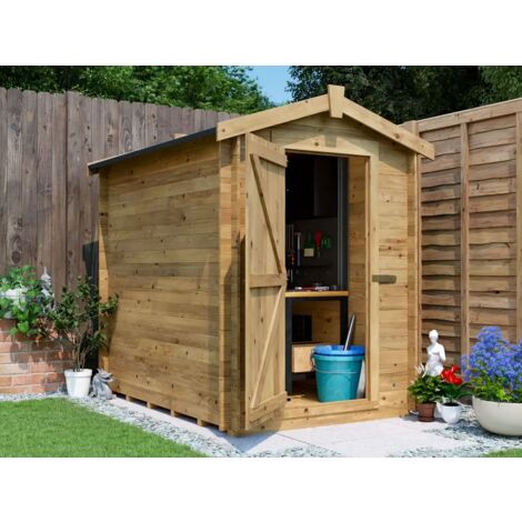 Dunster House Heavy Duty Log Shed 19mm Tounge & Groove Walls, W5' x D7' / W1.5m x D2.0m, Pressure Treated, Taarmo (1/5)