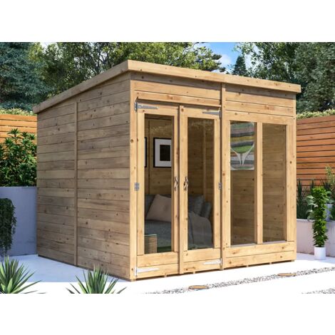 Dunster House Summerhouse 2.4m x 2.4m (8' x 8') Pent Roof, Fully Pressure, RagePanda Modular (1/5)