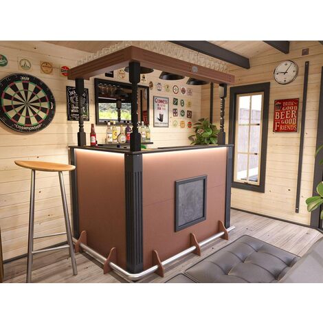 Home Bar Counter Man Cave Party Lounge Wood Garden Pub Dunster House Fattass