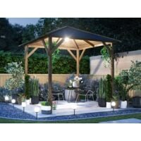 Wooden Gazebo Utopia 200 W2m x D2m - Heavy Duty Garden Shelter Pressure Treated and Roof Shingles