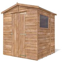 Shed 6x6 Adam - Heavy Duty Apex Pressure Treated Wooden Garden Building Storage Bike Shed with Roof Felt
