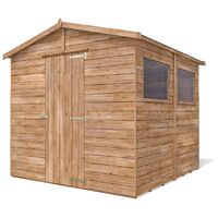 Shed 8x7.5 Adam - Heavy Duty Apex Pressure Treated Wooden Garden Building Storage Workshed with Roof Felt