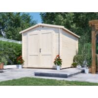 8x10 Shed Petrus - Wooden Garden Log Cabin Style Heavy Duty Secure Workshop Tool Storage Roof Felt Included