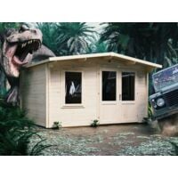 Log Cabin Rhine W4m x D3m - Garden Summer House Workshop Man Cave Home Office Shed 45mm Walls Double Glazed and Roof Shingles