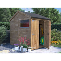 Dunster House Wooden Shed 1.8m x 2.4m Pressure Treated Outdoor Garden Storage Overlord Apex Roof With Window