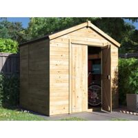 Dunster House Bike Shed 2.4m x 1.8m Storage Garden Building Wooden Pressure Treated Overlord Apex