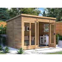 Dunster House Summerhouse 3m x 2.4m Modular Pent Fully Pressure Treated Timber RagePanda