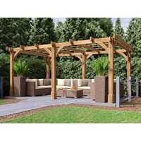 Wooden Pergola Garden Shade Plant Frame Furniture Kit - Artemis 5m x 3m