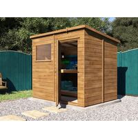 Pent Roof Pressure Treated Wooden Garden Storage Building Workshop - Dad's Shed I W2.4m x D1.8m