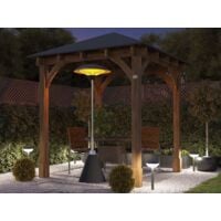 Wooden Gazebo Atlas W2.5m x D2.5m - Permanent Heavy Duty Pressure Treated Patio Shelter With Roof Shingles Included And 10 Year Guarantee