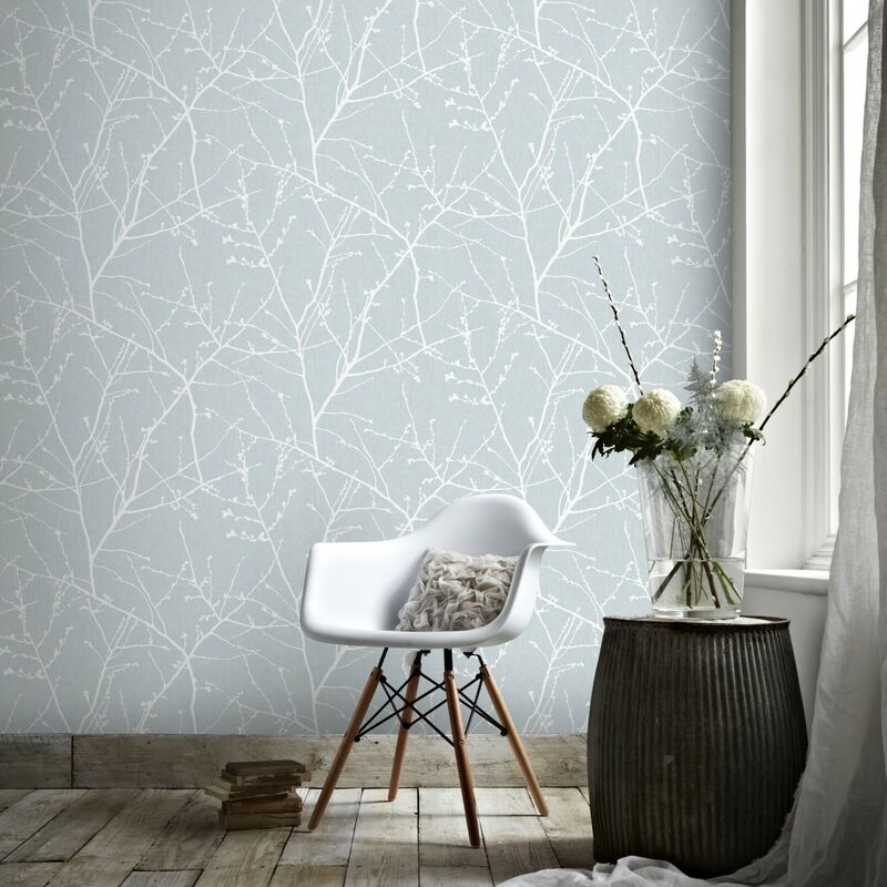 Superfresco Facile Radiance Collez Le mur Oriental Blossom Bleu//Crème Papier Peint