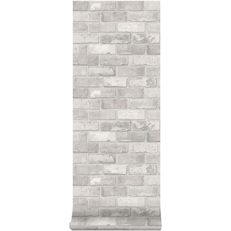Papier peint intissé mur briques loft gris 1005x52cm LOFT