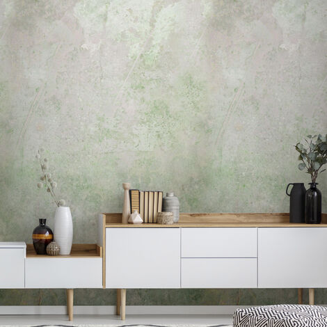 Papier peint panoramique Nature organique 150 x 280cm Vert, Rose
