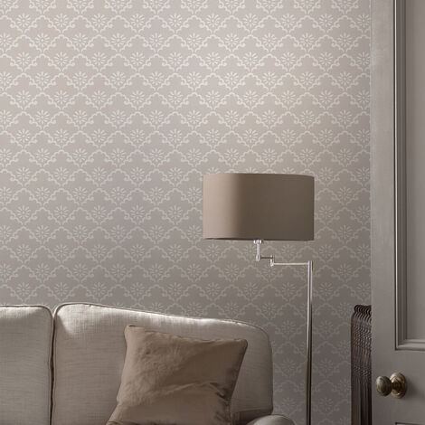 Papier peint intissé Laura Ashley Coralie Dove 1005 x 52cm Beige