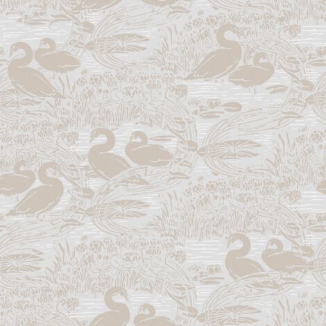 Papier peint intissé Laura Ashley Swans Dove 1005 x 52cm Beige grisé