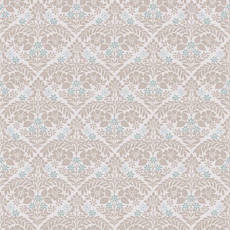Papier peint fleurs du jardin d'edith Couleur vieux rose Laura Ashley | La Redoute