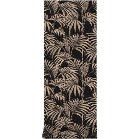 Papier peint Intissé Honolulu Vinyle 1005 x 52cm Noir, Or