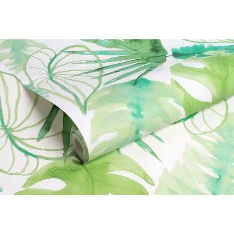Papier peint intissé Jungle Fever Grainé 1005 x 52cm Blanc, Vert