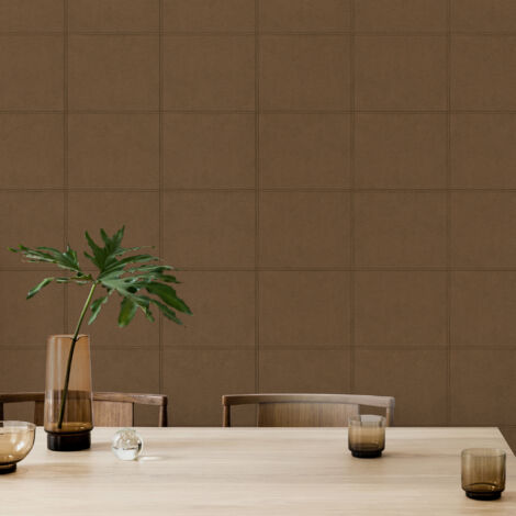 Papier peint intissé Effet cuir 1005 x 52cm Cognac (1/5)