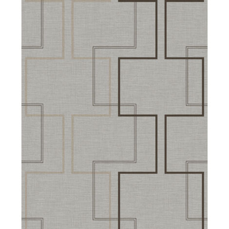 Papier peint intissé Quadrillage 1005 x 52cm Naturel